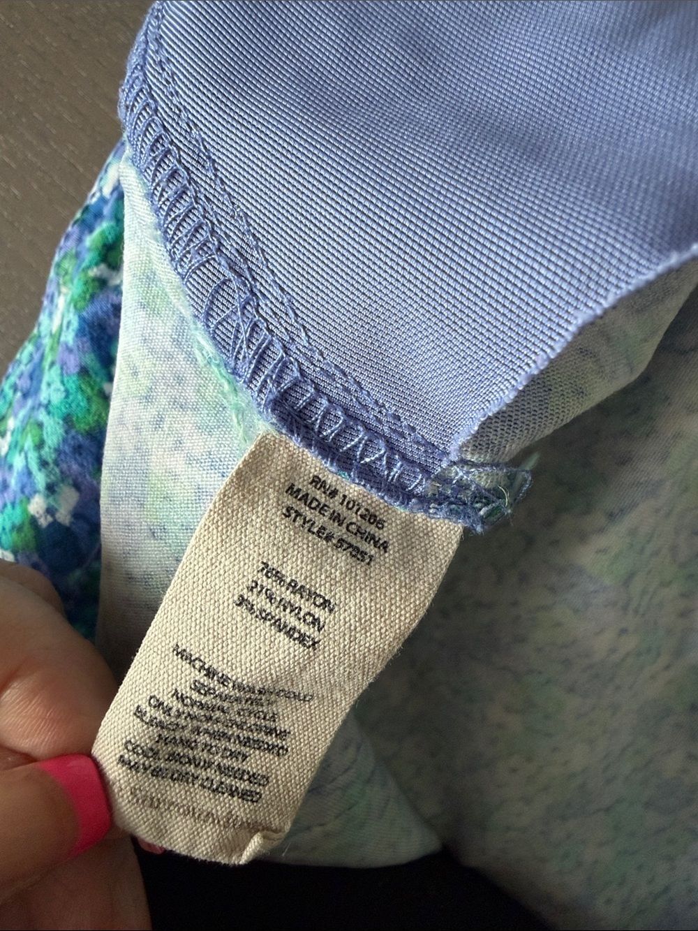Soft Surroundings Blue Floral Straight Ankle Stretch Pull On Pants Sz 3X Plus - Picture 8 of 8